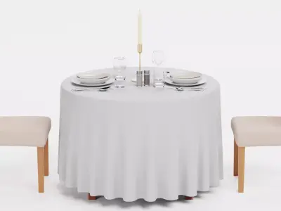 -Restaurant Table FULL V3- 3D model