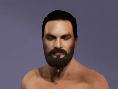 Meta human Jason Momoa look from Game of Thrones Drogo 3D model