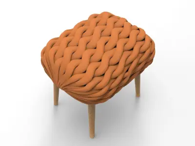Knitted Stool Low-poly 3D model