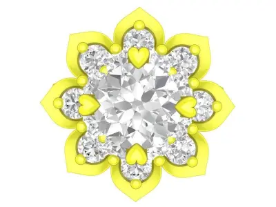 A6701 Luxury Flower Diamond Women Ring 3D print model