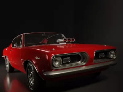 muscle car  Low-poly 3D model