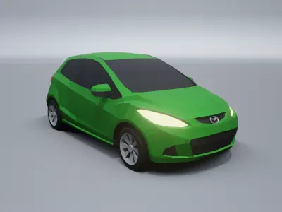 Mazda 2 low poly 3D model car Low-poly 3D model