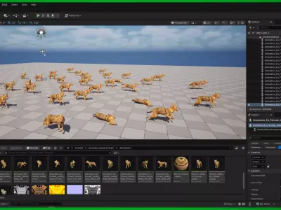 European Female Jackal Low-poly 3D model