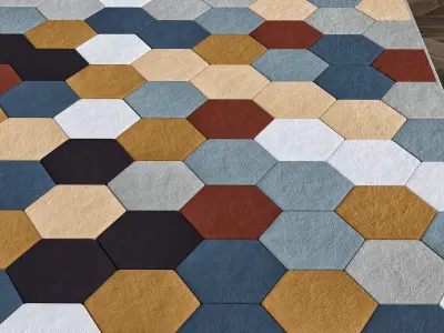 Kaleidoscope hexagonal tile pattern 3D model