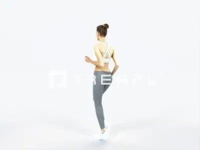 Beauty 03C Running Jogging Sports Woman Low-poly 3D model