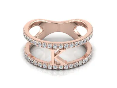 Jewelry Alphabet Ring K 3D print model purchase