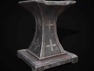 Ornamented Tool Makers Anvil Low-poly 3D model