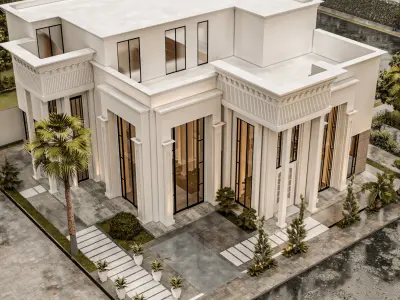 neo classic villa design in ksa 3D model