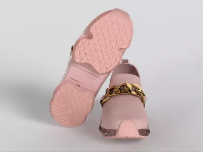 Lucky Step Vegan Ladies Breathable Sneaker Low-poly 3D model