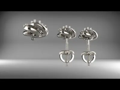 3D model pendant and earrings 05 3D print model