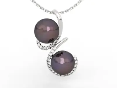 Double Pearl Pendant 3D print model