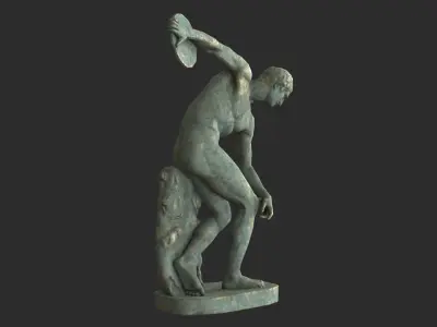 Discobolus Statue - Bronze Low-poly 3D model