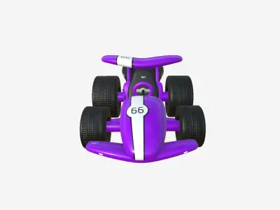 Cartoon Kart A04 Purple - Vehicle Racing Design Low-poly 3D model