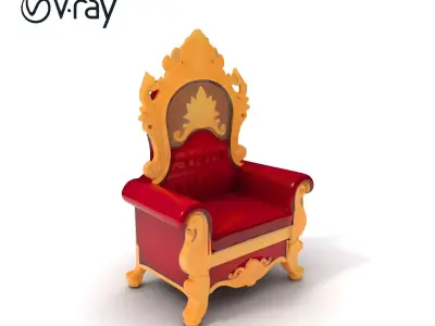 Royal Throne Chair D Model Pack Low-poly 3D model