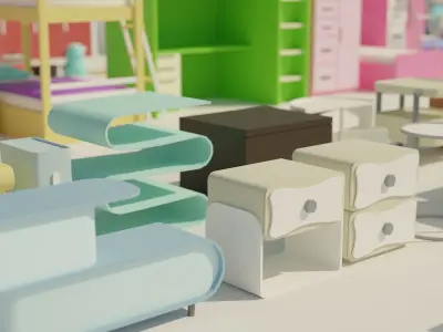 INTERIOR MEGA PACK - LOW POLY  - 1488 Assets Low-poly 3D model