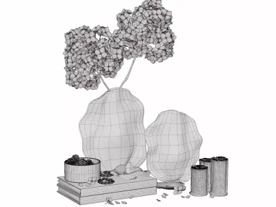 flower vase with decor 3D model