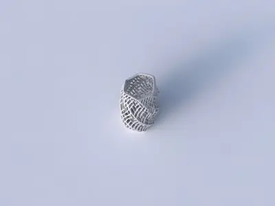 Vase twisted arc hexagon with twisted lattice tiles 3D print model