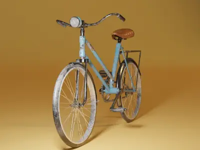 Old blue bike Free 3D model