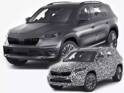 Test prototype SUV in camouflage 3D model