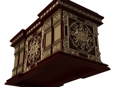 Chest 02 Red Low-poly 3D model