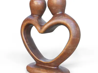 Figurine of people in love Low-poly 3D model