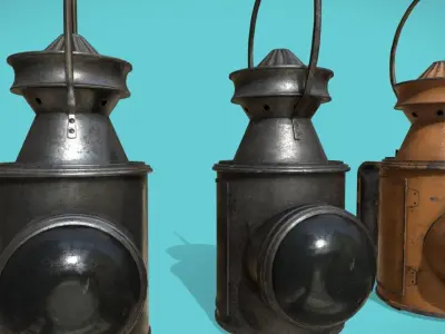 Railroad Oil Lamp fp Low-poly 3D model