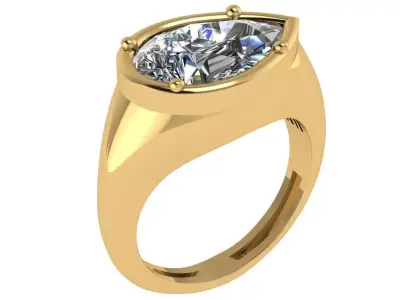 bezel pear shape signet style  3D print model