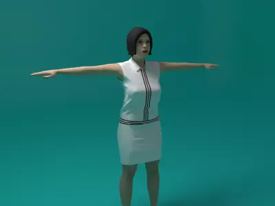 Tennis Player Woman 3D model