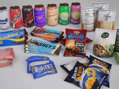 Food Pack - VOL 1 - Snack and Vending Machine - PBR Game Ready Low-poly 3D model