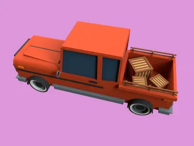 Lowpoly Pickup Truck Low-poly 3D model