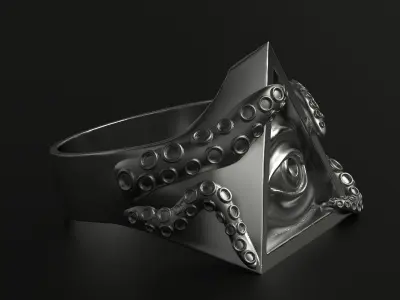 All Seeing Eye Triangle Ring 3D print model