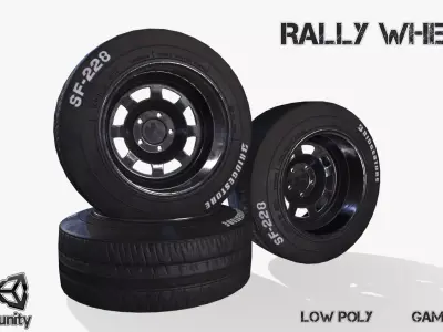 Rally wheel FS - 228  Low-poly 3D model