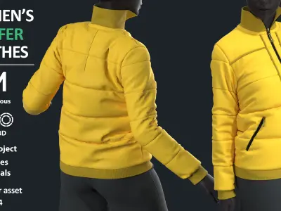 11 PUFFER CLOTHES  - Marvelous clo3d zprj obj fbx 3D model