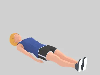 Leg Raiser  Exercise woman Animation Low-poly 3D model