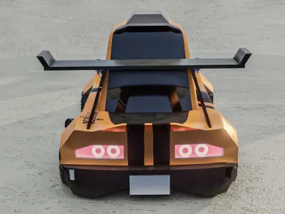 Stylized Racing Car  Low-poly 3D model