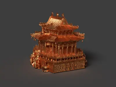 Chinese ancient building figure  3D model