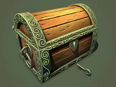 magic chest Low-poly 3D model