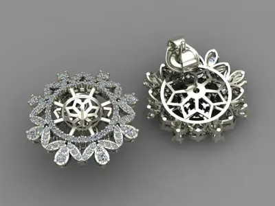  Diamond And Pearl Earrings 3D Print Model 3D print model