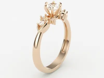 solitaire wedding engagement women classic diamond ring 3dm stl 3D print model