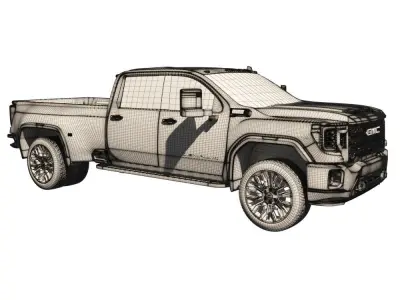 2020 Gmc Sierra Denali 2500 Hd Dual Wheels 3D model