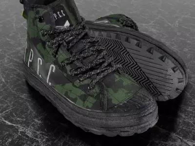 SSPC CAMOUFLAGE 3D SHOES - GREEN Low-poly 3D model