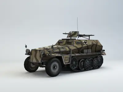 Low Poly  Schutzenpanzerwagen SdKfz 250 1 Low-poly 3D model