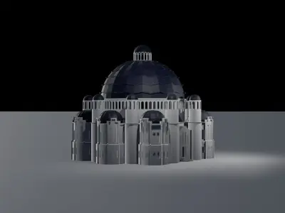 Church - Orthodox - styled and game-ready Low-poly 3D model