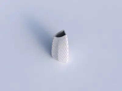 Vase curved tipping triangle 2 with diagonal grid plates 3D print model