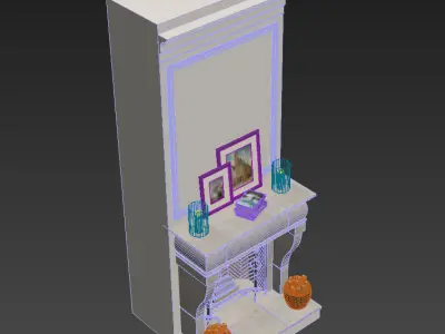Fireplace with decor 3D model