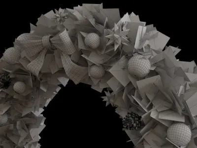 Christmas Wreath  Low-poly 3D model