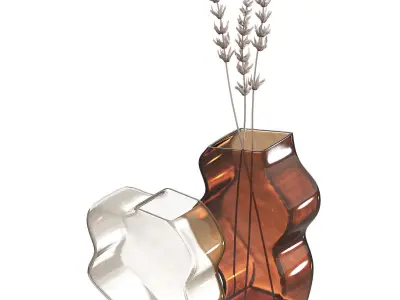 Decorative Glass Vases Frosted colored glass 3D model