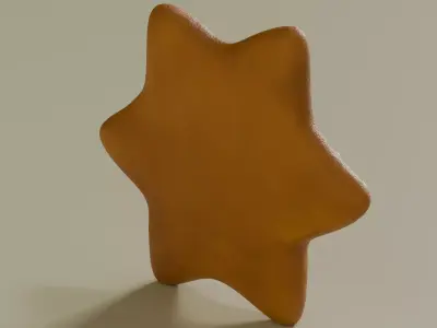 Gingerbread Star Cookie 3D Model - Christmas Holiday Dessert 3D model