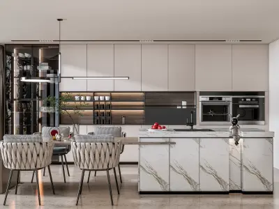 Kitchen Modern interior  0052 3D model