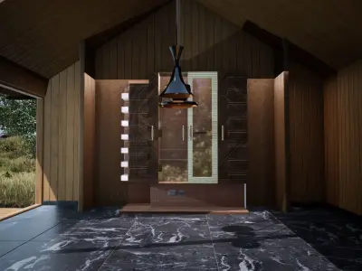 Floating Showcase Wardrobe Big 3D model
